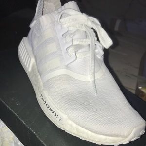 Adidas NMD R1 Primeknit Japan Triple White Shoes